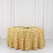 120" Round Satin Ribbon Roses Tablecloth