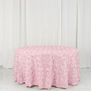 120" Round Satin Ribbon Roses Tablecloth
