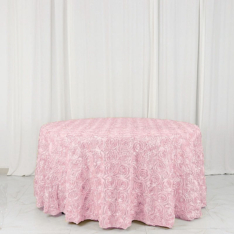 120" Round Satin Ribbon Roses Tablecloth