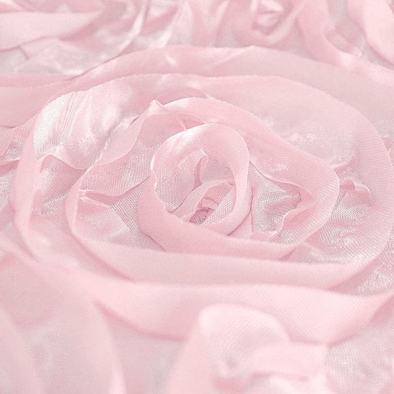120" Round Satin Ribbon Roses Tablecloth