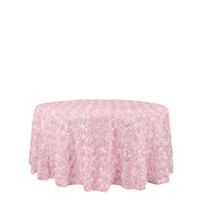 120" Round Satin Ribbon Roses Tablecloth