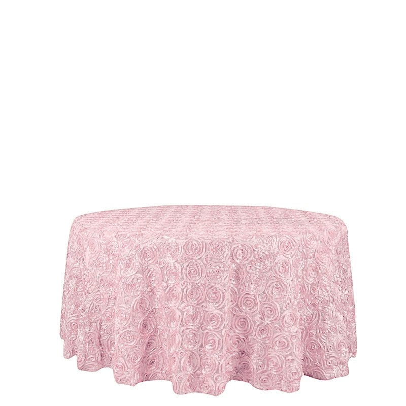 120" Round Satin Ribbon Roses Tablecloth