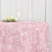 120" Round Satin Ribbon Roses Tablecloth