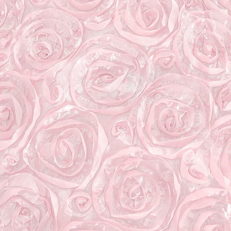 120" Round Satin Ribbon Roses Tablecloth