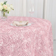 120" Round Satin Ribbon Roses Tablecloth