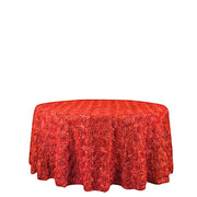 120" Round Satin Ribbon Roses Tablecloth