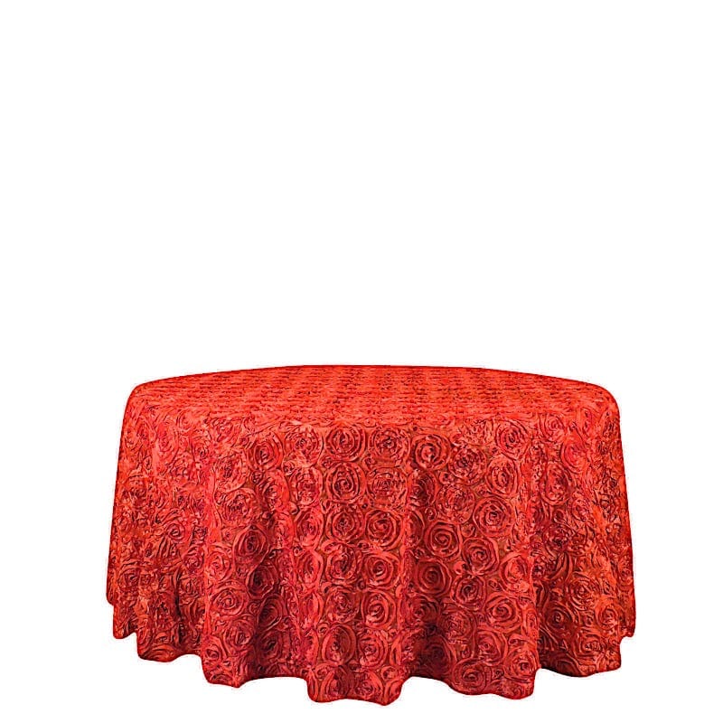 120" Round Satin Ribbon Roses Tablecloth