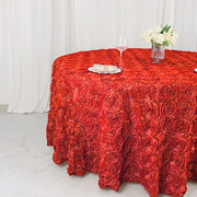 120" Round Satin Ribbon Roses Tablecloth