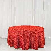 120" Round Satin Ribbon Roses Tablecloth
