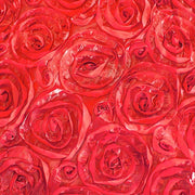 120" Round Satin Ribbon Roses Tablecloth