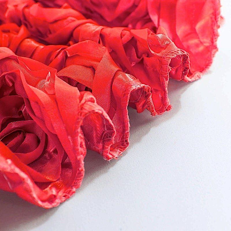 120" Round Satin Ribbon Roses Tablecloth
