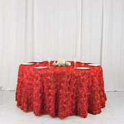 120" Round Satin Ribbon Roses Tablecloth
