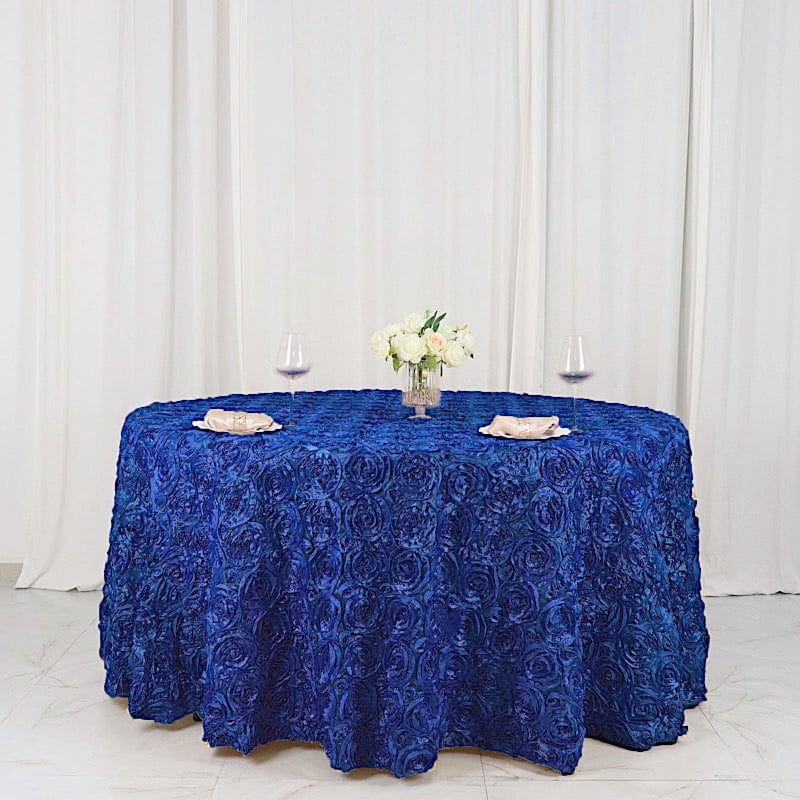 120" Round Satin Ribbon Roses Tablecloth