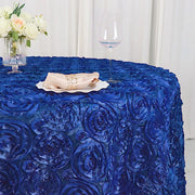 120" Round Satin Ribbon Roses Tablecloth