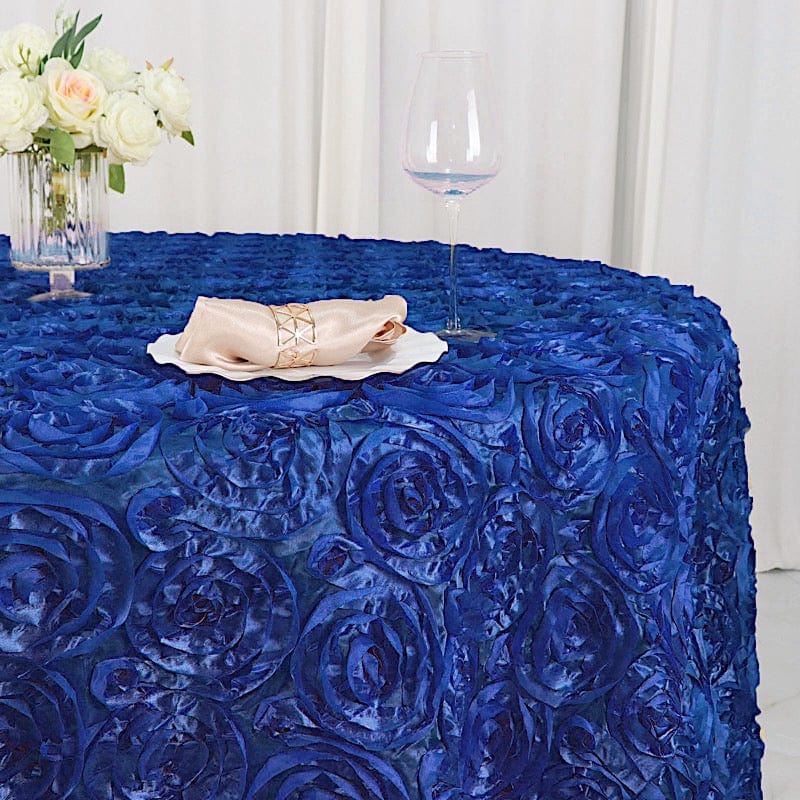 120" Round Satin Ribbon Roses Tablecloth