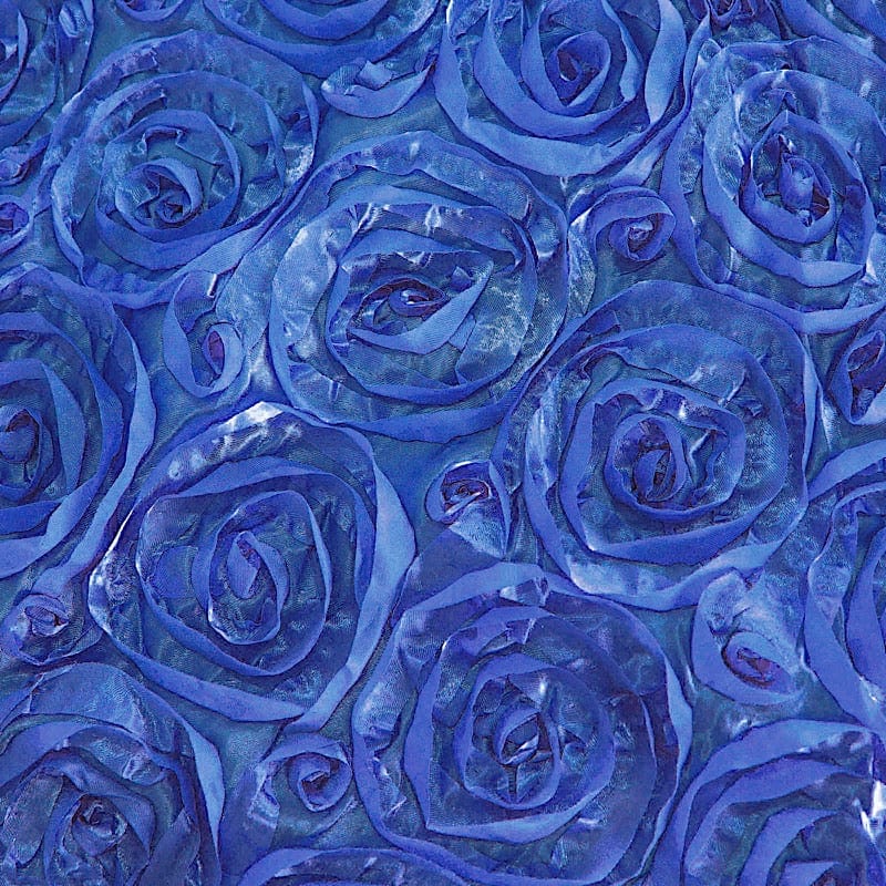 120" Round Satin Ribbon Roses Tablecloth