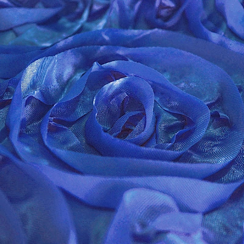 120" Round Satin Ribbon Roses Tablecloth
