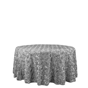 120" Round Satin Ribbon Roses Tablecloth
