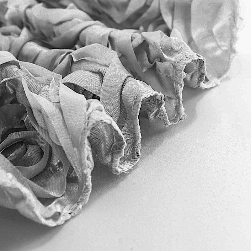 120" Round Satin Ribbon Roses Tablecloth