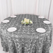 120" Round Satin Ribbon Roses Tablecloth