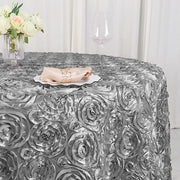 120" Round Satin Ribbon Roses Tablecloth