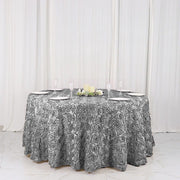 120" Round Satin Ribbon Roses Tablecloth