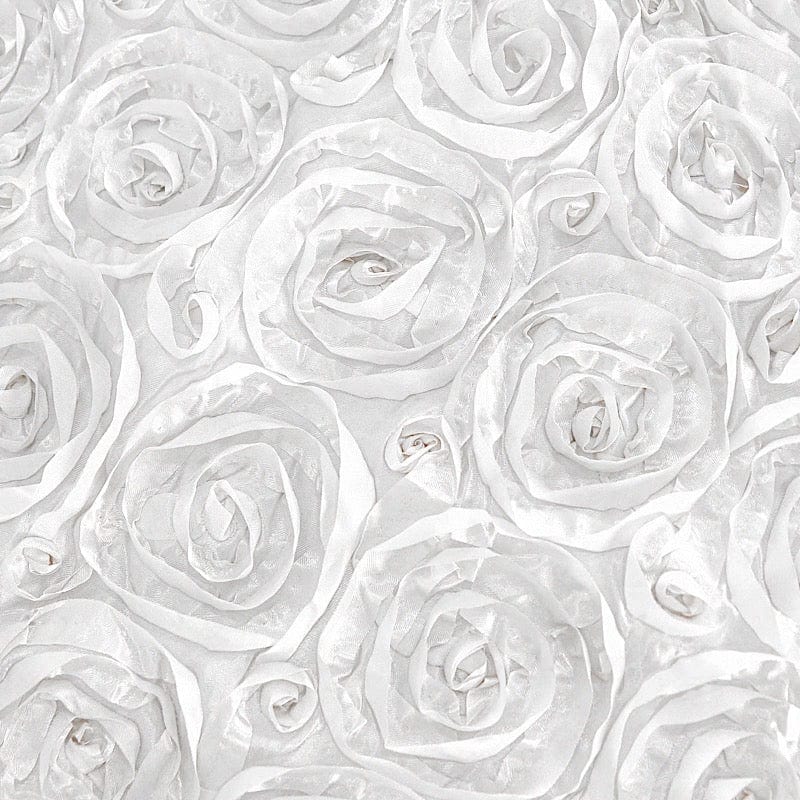 120" Round Satin Ribbon Roses Tablecloth