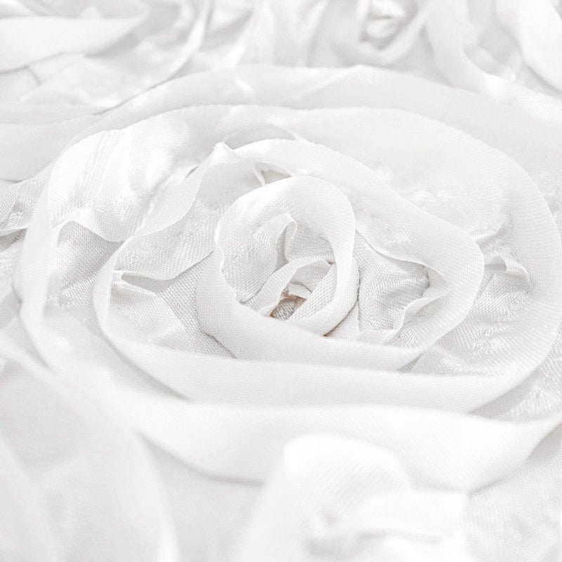 120" Round Satin Ribbon Roses Tablecloth
