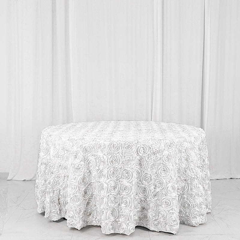120" Round Satin Ribbon Roses Tablecloth