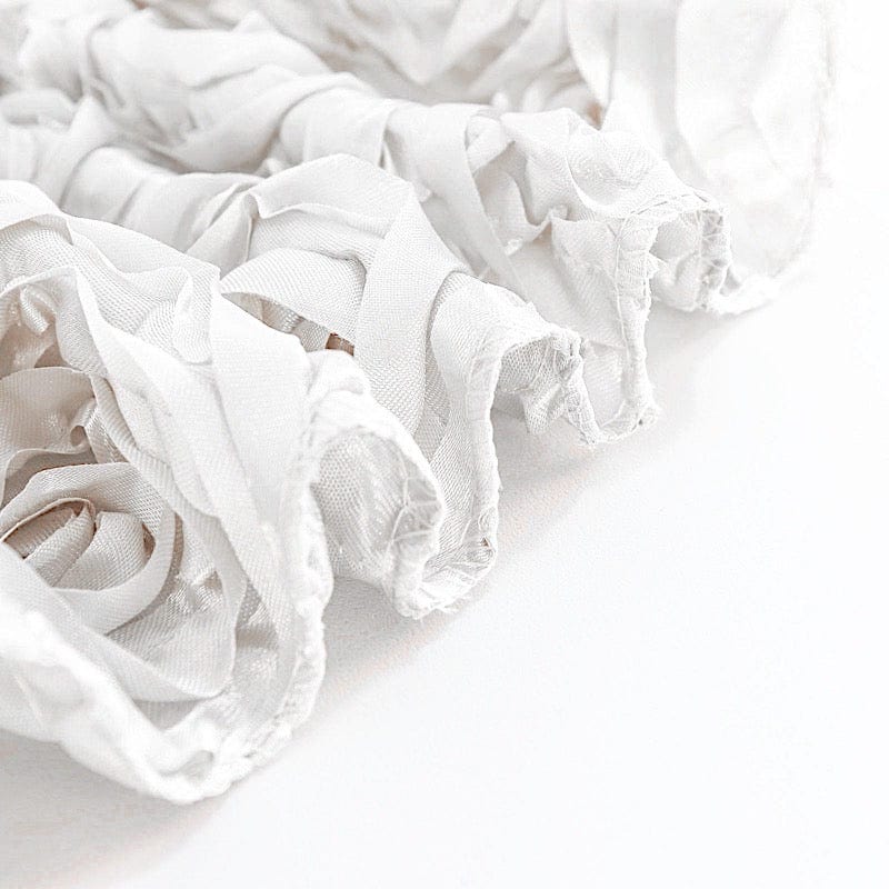 120" Round Satin Ribbon Roses Tablecloth