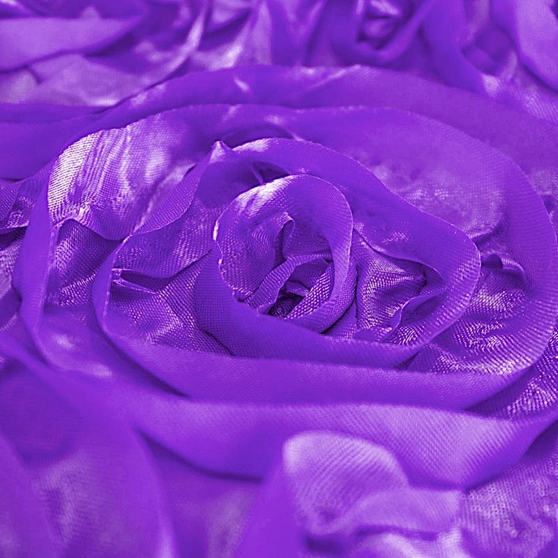 120" Round Satin Ribbon Roses Tablecloth