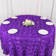 120" Round Satin Ribbon Roses Tablecloth