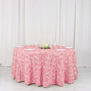 120" Round Satin Ribbon Roses Tablecloth