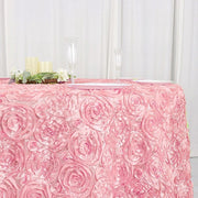 120" Round Satin Ribbon Roses Tablecloth
