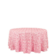 120" Round Satin Ribbon Roses Tablecloth