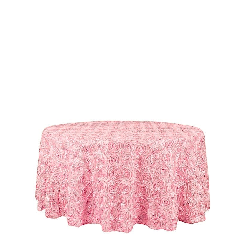 120" Round Satin Ribbon Roses Tablecloth