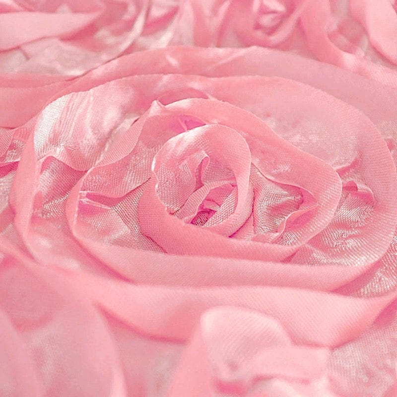 120" Round Satin Ribbon Roses Tablecloth