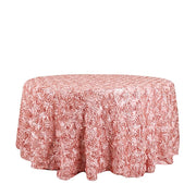 120" Round Satin Ribbon Roses Tablecloth