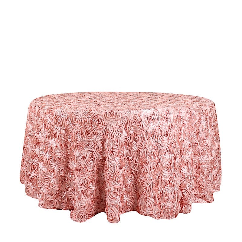 120" Round Satin Ribbon Roses Tablecloth