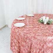 120" Round Satin Ribbon Roses Tablecloth