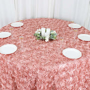 120" Round Satin Ribbon Roses Tablecloth