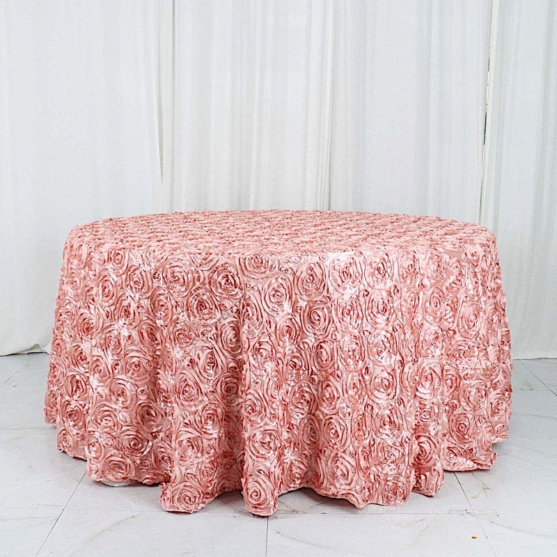 120" Round Satin Ribbon Roses Tablecloth