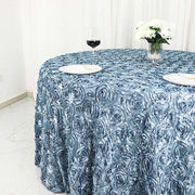 120" Round Satin Ribbon Roses Tablecloth