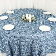 120" Round Satin Ribbon Roses Tablecloth