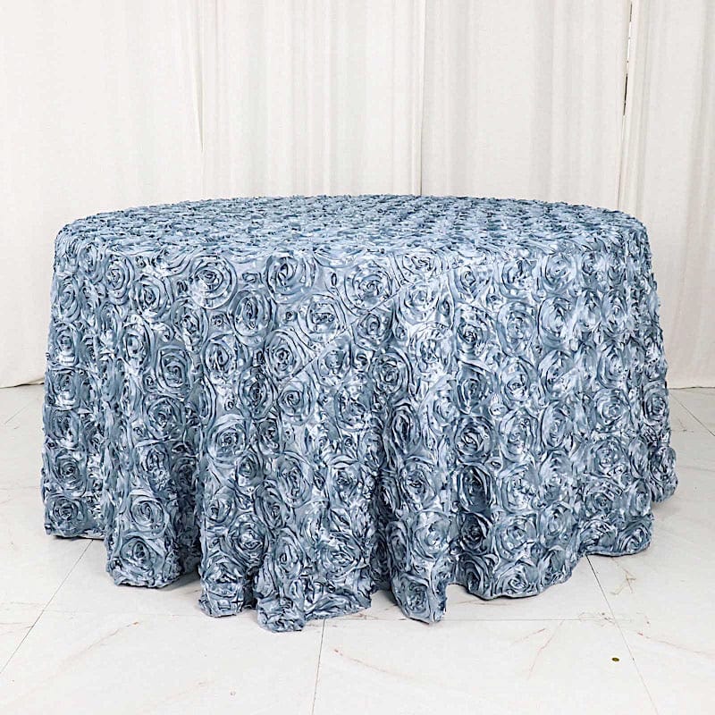 120" Round Satin Ribbon Roses Tablecloth