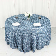 120" Round Satin Ribbon Roses Tablecloth