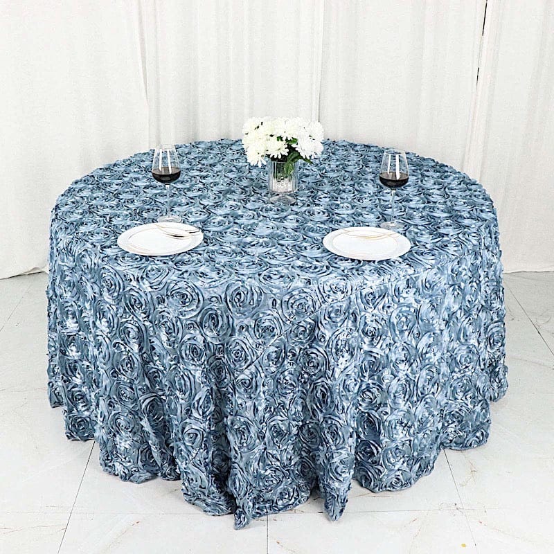 120" Round Satin Ribbon Roses Tablecloth