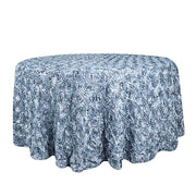 120" Round Satin Ribbon Roses Tablecloth