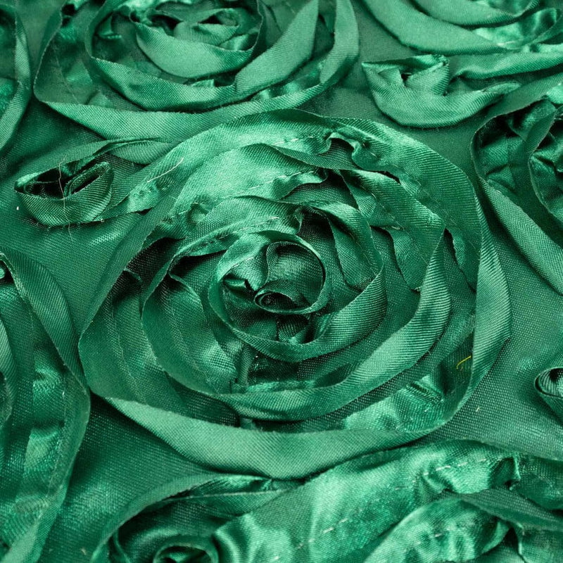 120" Round Satin Ribbon Roses Tablecloth