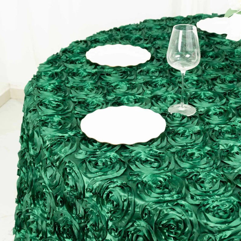 120" Round Satin Ribbon Roses Tablecloth